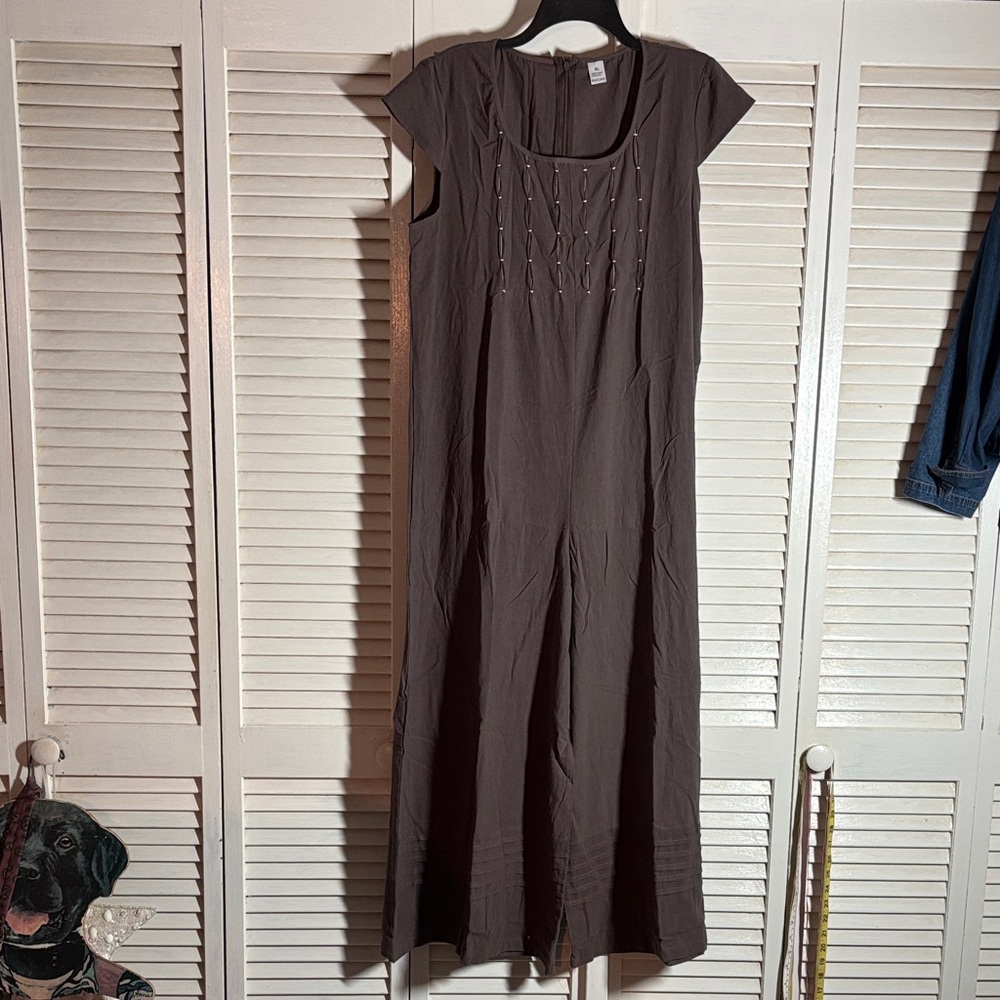 Brown Cap Sleeve Jumpsuit